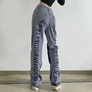 Lethal Dreams "That's All I Want to Hear" Embroidered Jeans XL